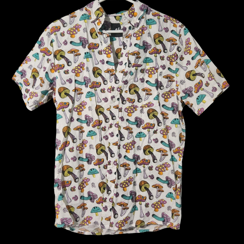 ALab Men's Mushroom Print Shirt - Multicolor